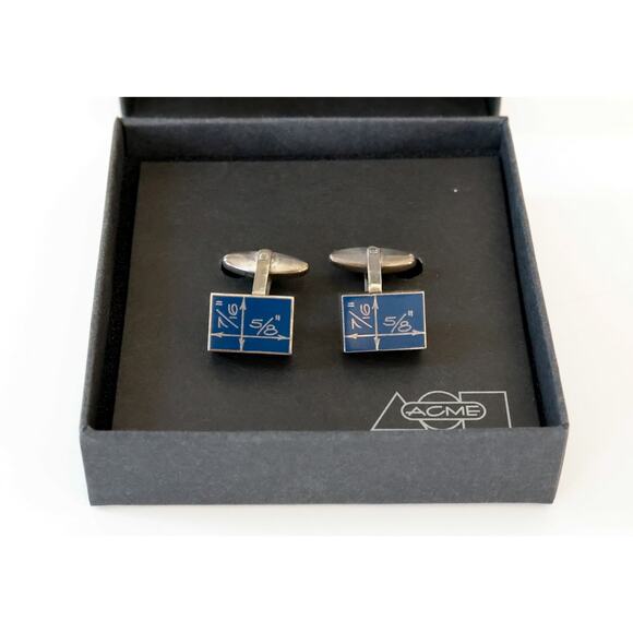Acmes Studio Architect BLUEPRINT Cufflinks Business Career Wedding Men Accessory - Picture 1 of 13